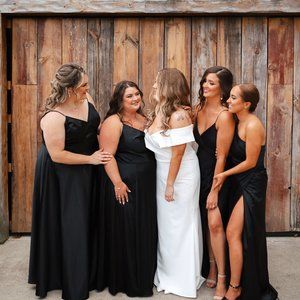 David's Bridal Bridesmaid Dress Off the Shoulder Satin